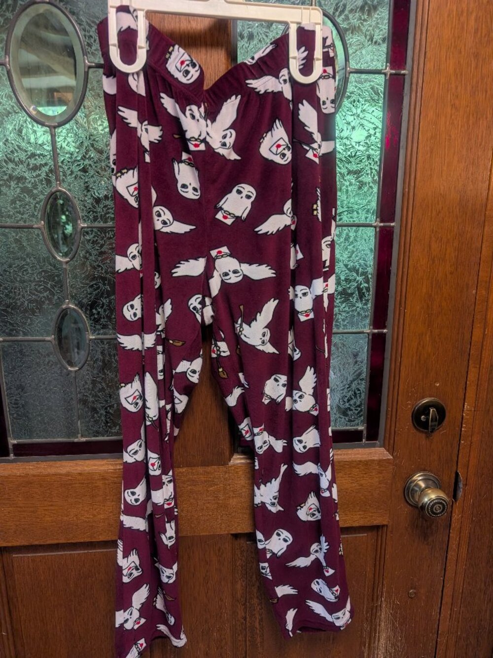 Womens Burgundy pajama pants, size 12/14